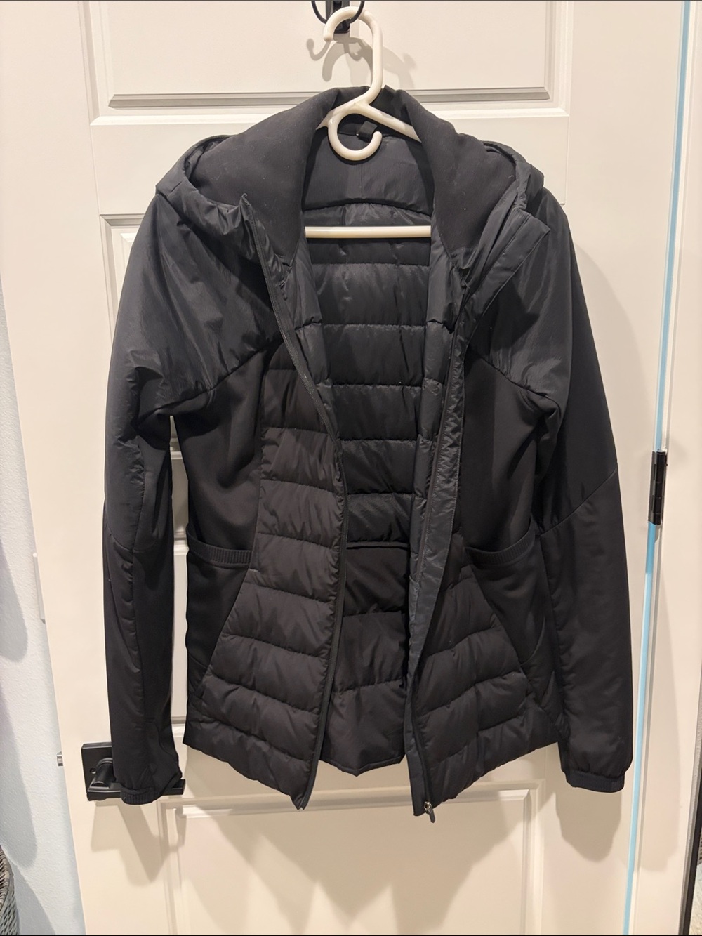 lululemon athletica Black Quilted Hooded Puffer Jacket